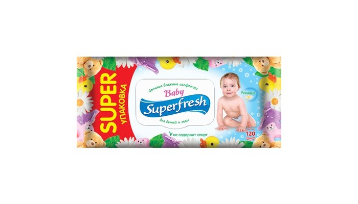 

SuperFresh Салфетки влажные 120 шт.