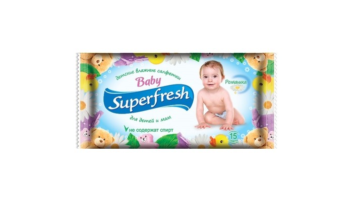 

SuperFresh Салфетки влажные 15 шт.