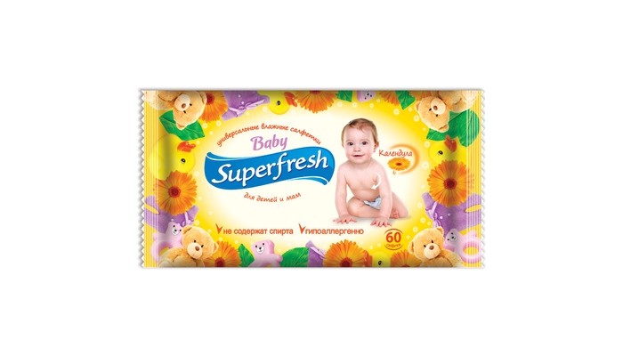 

SuperFresh Салфетки влажные 60 шт.
