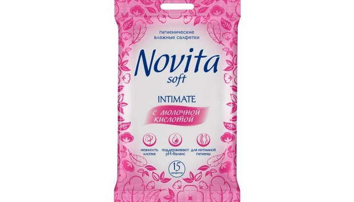 

Novita  Салфетки влажные Intimate 15 шт.