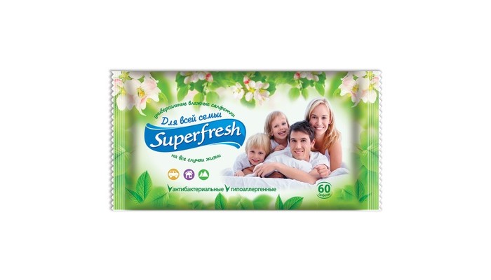 

SuperFresh Салфетки влажные Для всей семьи 60 шт.
