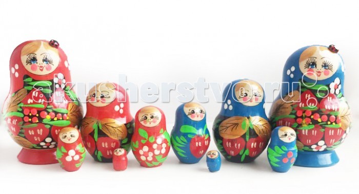 

Деревянная игрушка Бэмби Матрешка Клубничка малая 5 9 см