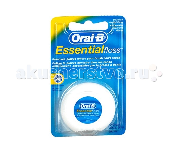 

Oral-B Зубная нить Essential Floss невощеная 50 м
