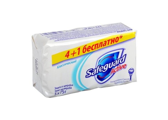 

Safeguard Мыло туалетное Классическое Ослепительно Белое 5х75 г