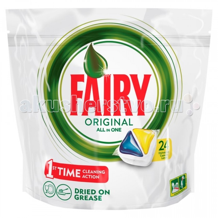 

Fairy P&G Капсулы для посудомоечных машин Original All In One Лимон 24 шт.