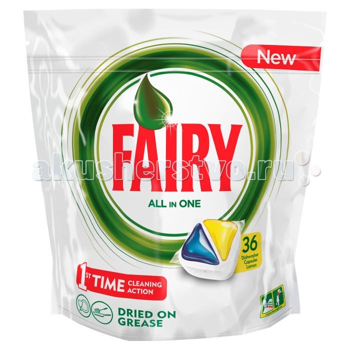 

Fairy P&G Средство для мытья посуды All In One Лимон 36 капсул