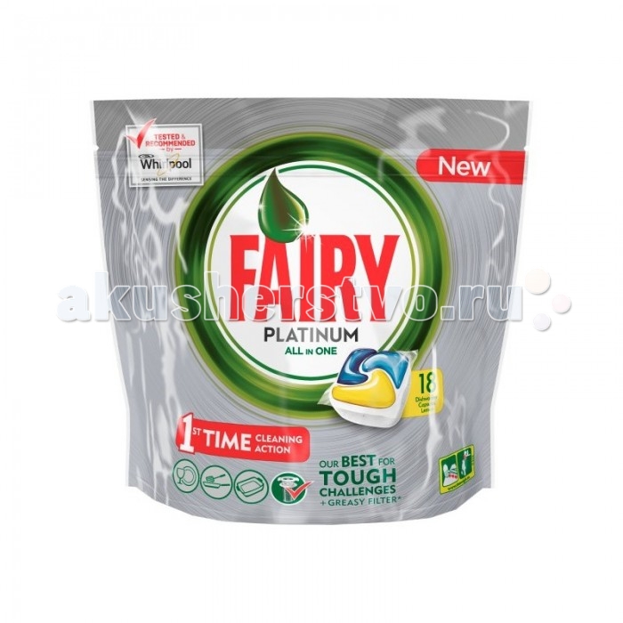 

Fairy P&G Капсулы для посудомоечных машин Platinum All in One 18 шт.