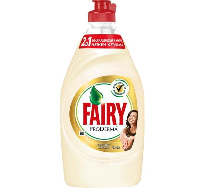 

Fairy P&G ProDerma Средство для мытья посуды Алоэ Вера и Кокос 450 мл