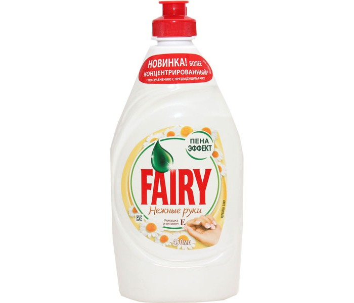 

Fairy P&G Средство для мытья посуды Нежные руки Ромашка и витамин Е 450 мл