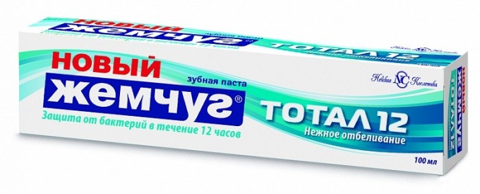 

Новый Жемчуг Зубная паста Тотал 12 Нежное отбеливание 100 мл