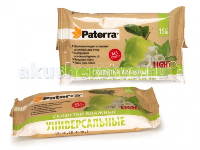 

Paterra Влажные салфетки универсальные Light 15 шт.