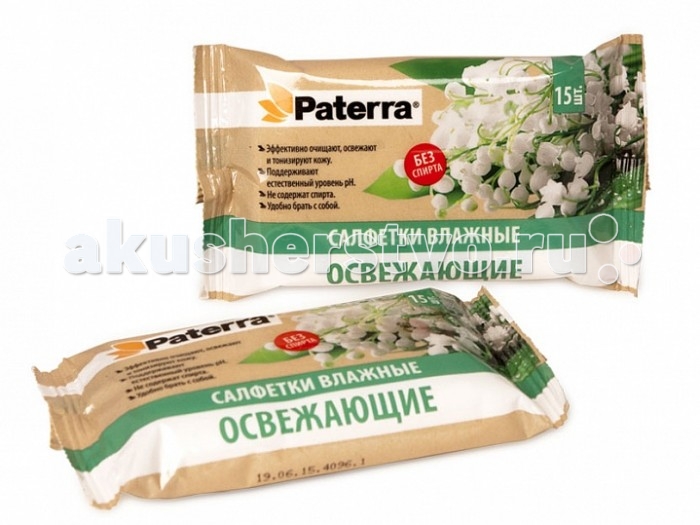 

Paterra Влажные салфетки освежающие 15 шт.