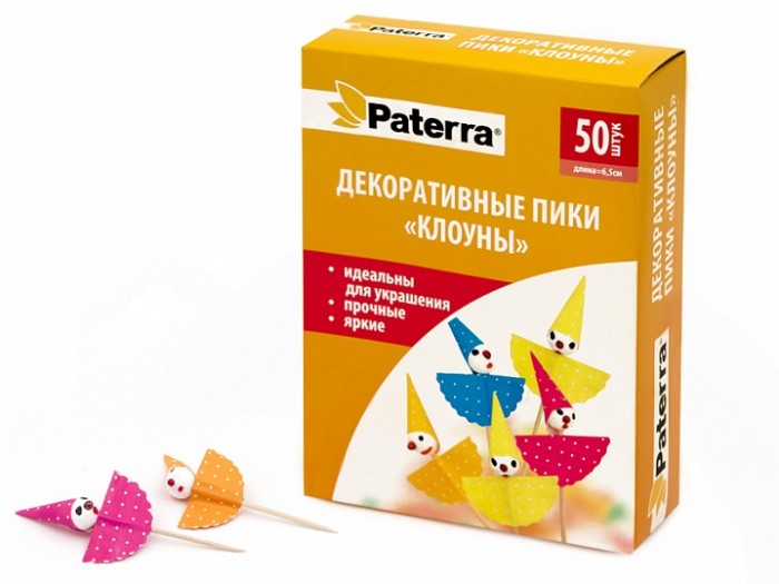 

Paterra Декоративные пики Клоуны 50 шт.