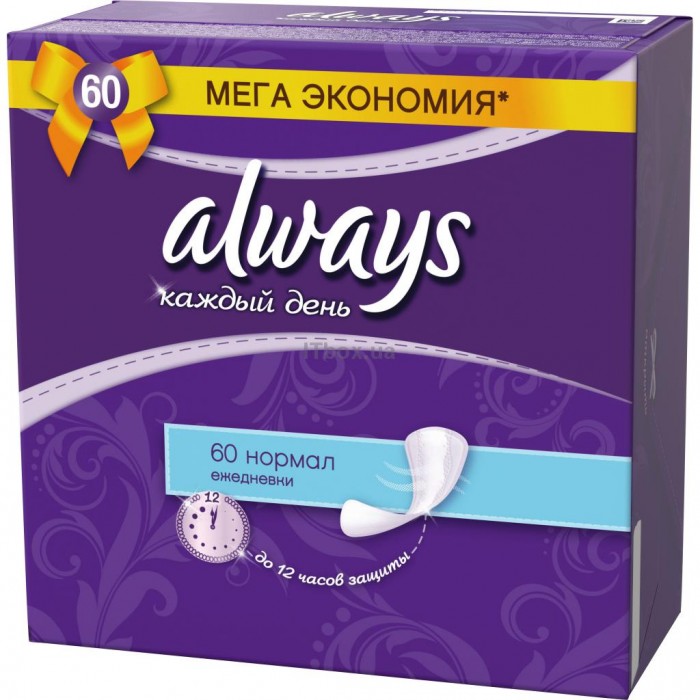 

Always Ежедневные гигиенические прокладки Каждый день Normal Trio 60 шт.