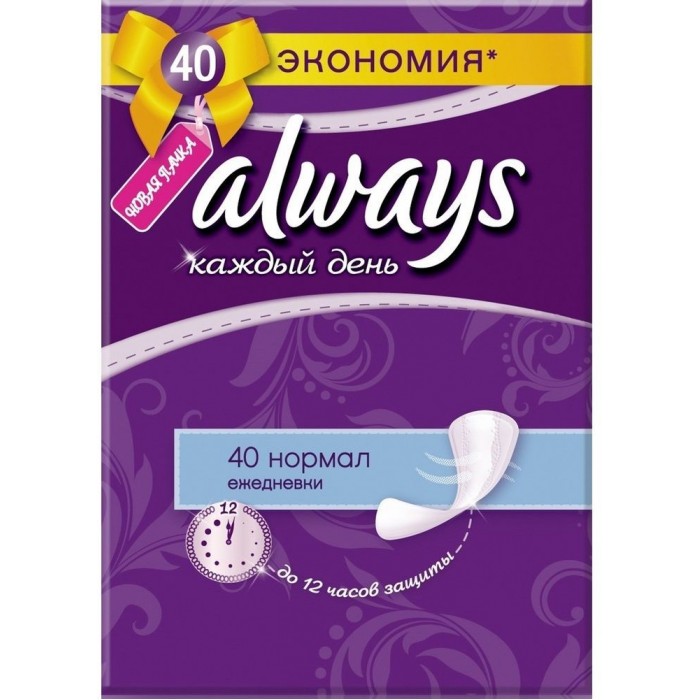 

Always Ежедневные гигиенические прокладки Каждый день Нормал Duo 40 шт.
