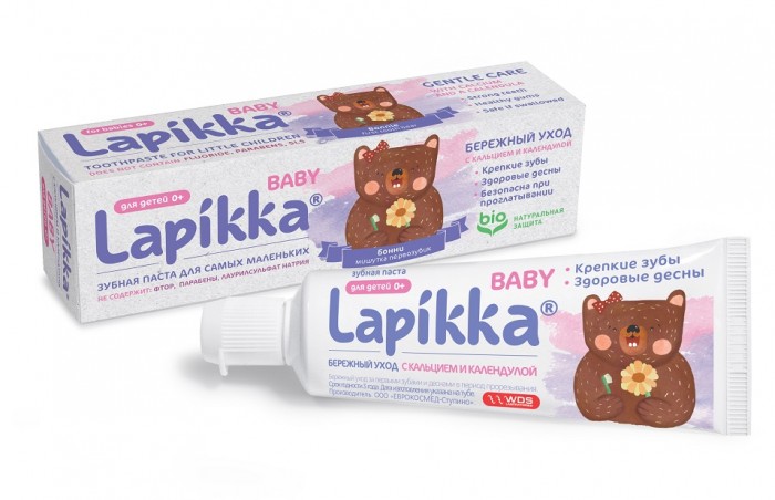 

Lapikka Baby Зубная паста Бережный уход с кальцием и календулой, 45 г