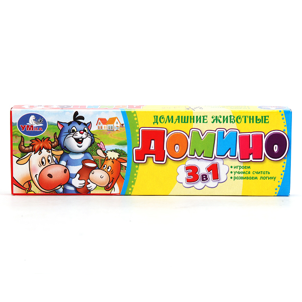 

Умка Домино пластмассовое 3 в 1 Простоквашино