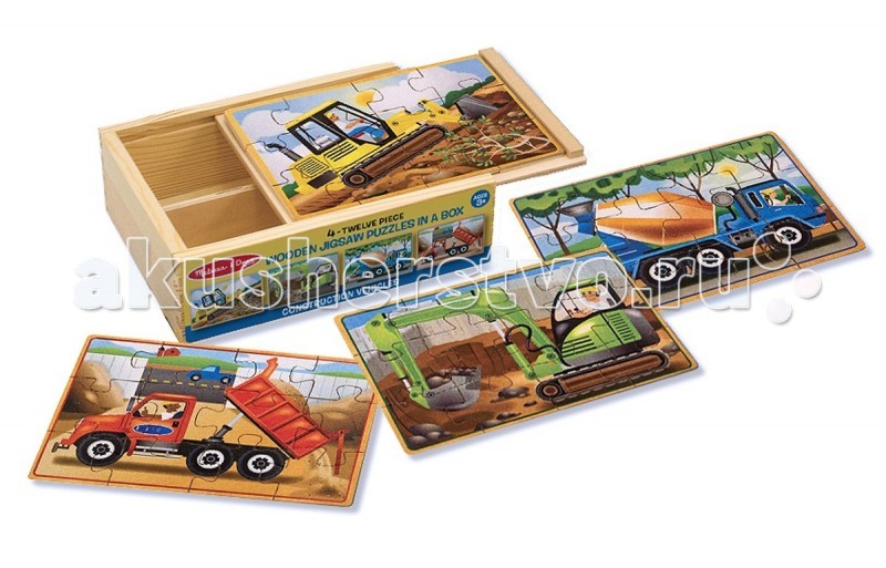 

Деревянная игрушка Melissa & Doug Деревянные пазлы в коробке Строительство