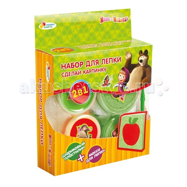 

Играем вместе Набор для лепки Маша и медведь Сделай картину