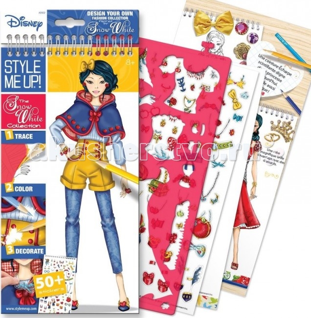 

Wooky Style Me Up Блокнот с трафаретами Disney Коллекция Белоснежки