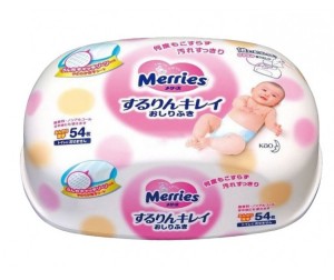 Merries Влажные салфетки (контейнер) 54 шт.